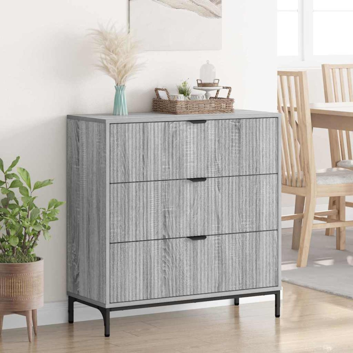 vidaXL Πλαϊνό γραφείο Γκρίζο Σονομα 79,5 x 33 x 82 εκ