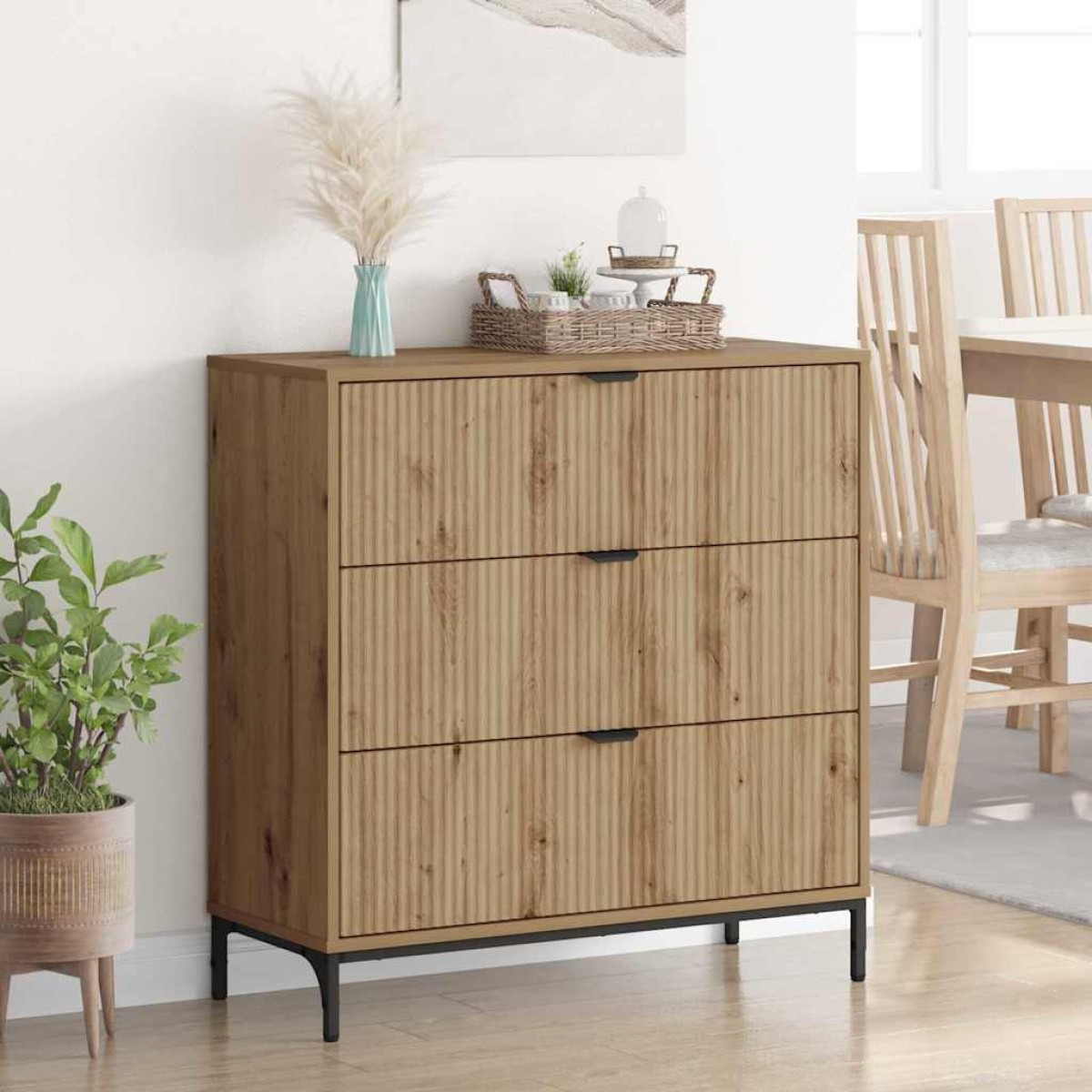 vidaXL Πλαϊνό γραφείο Artisan Oak 79,5 x 33 x 82 εκ Επεξεργασμένο ξύλο