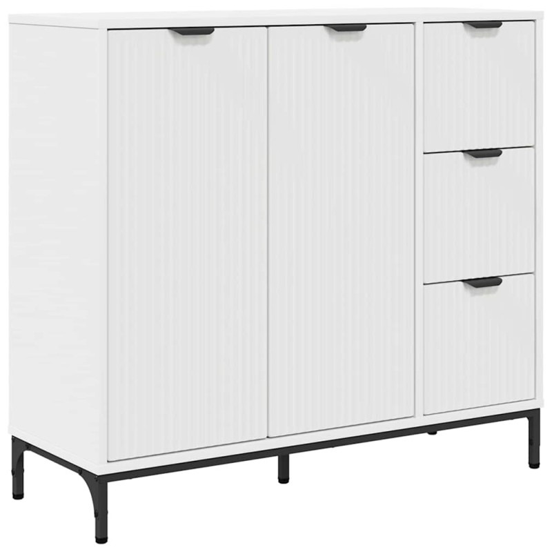 vidaXL Πλαϊνό γραφείο Λευκό 89,5 x 33 x 82 εκ. Επεξεργασμένο Ξύλο