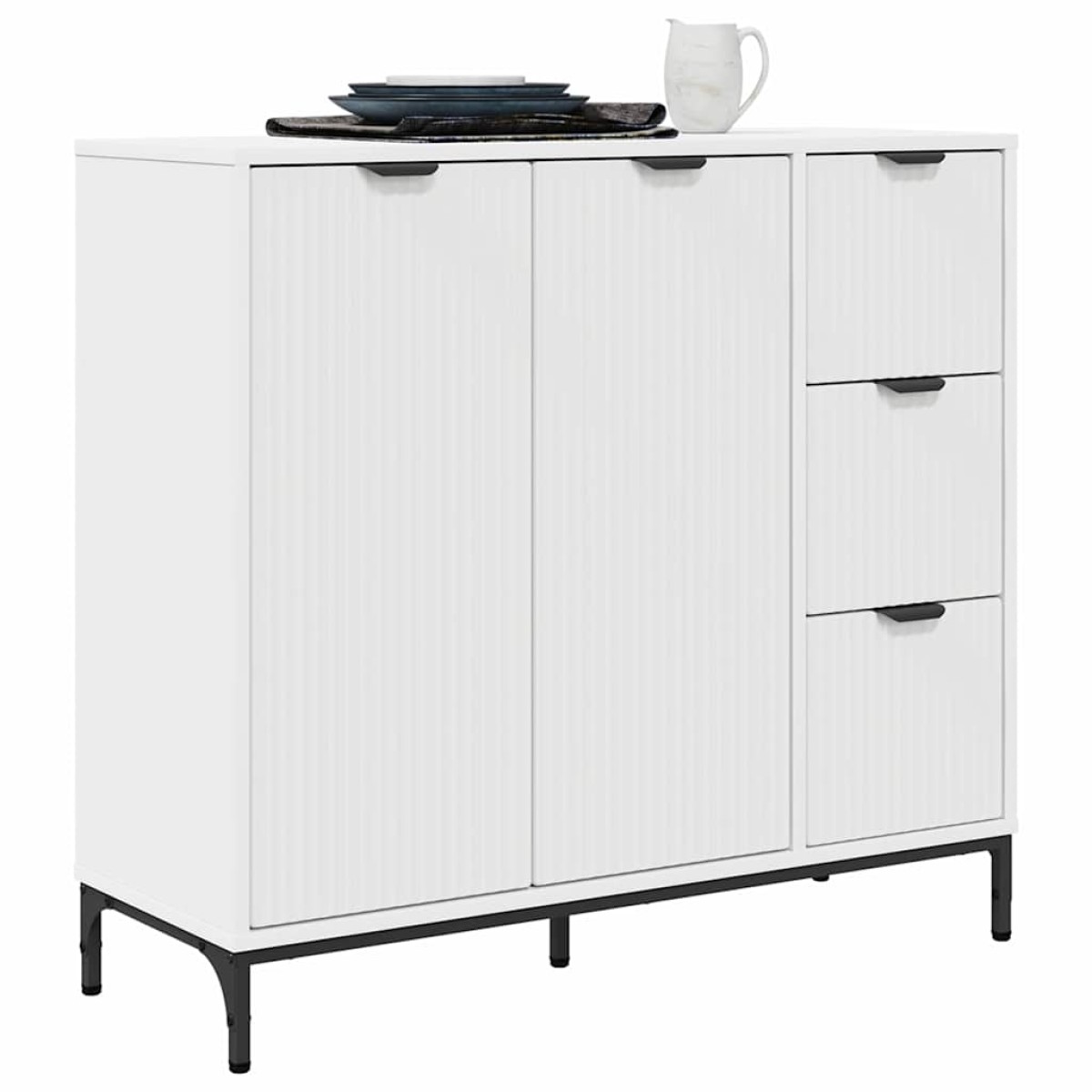 vidaXL Πλαϊνό γραφείο Λευκό 89,5 x 33 x 82 εκ. Επεξεργασμένο Ξύλο