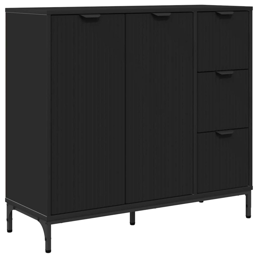 vidaXL Πλαϊνό γραφείο Μαύρο 89,5 x 33 x 82 εκ. Επεξεργασμένο Ξύλο