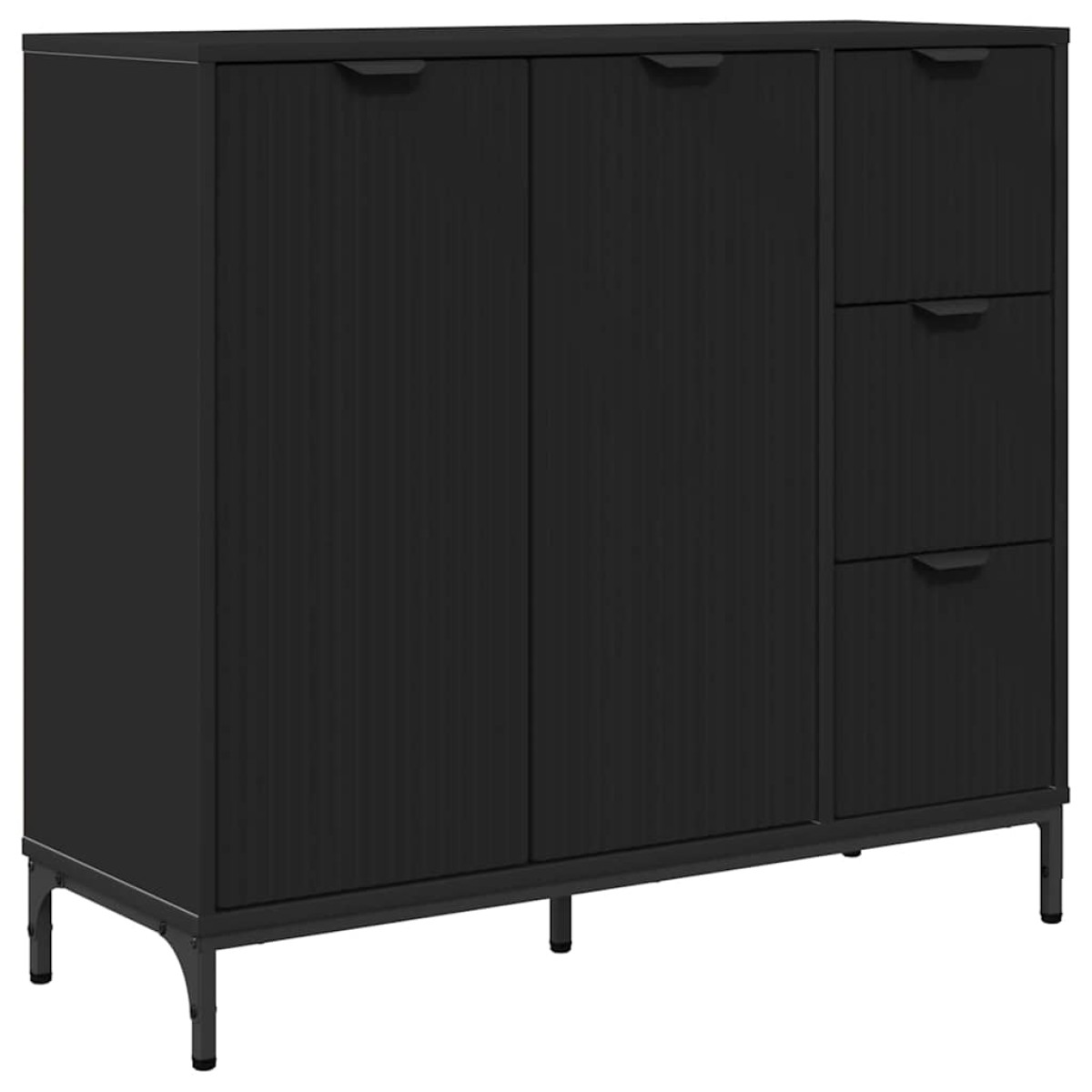 vidaXL Πλαϊνό γραφείο Μαύρο 89,5 x 33 x 82 εκ. Επεξεργασμένο Ξύλο