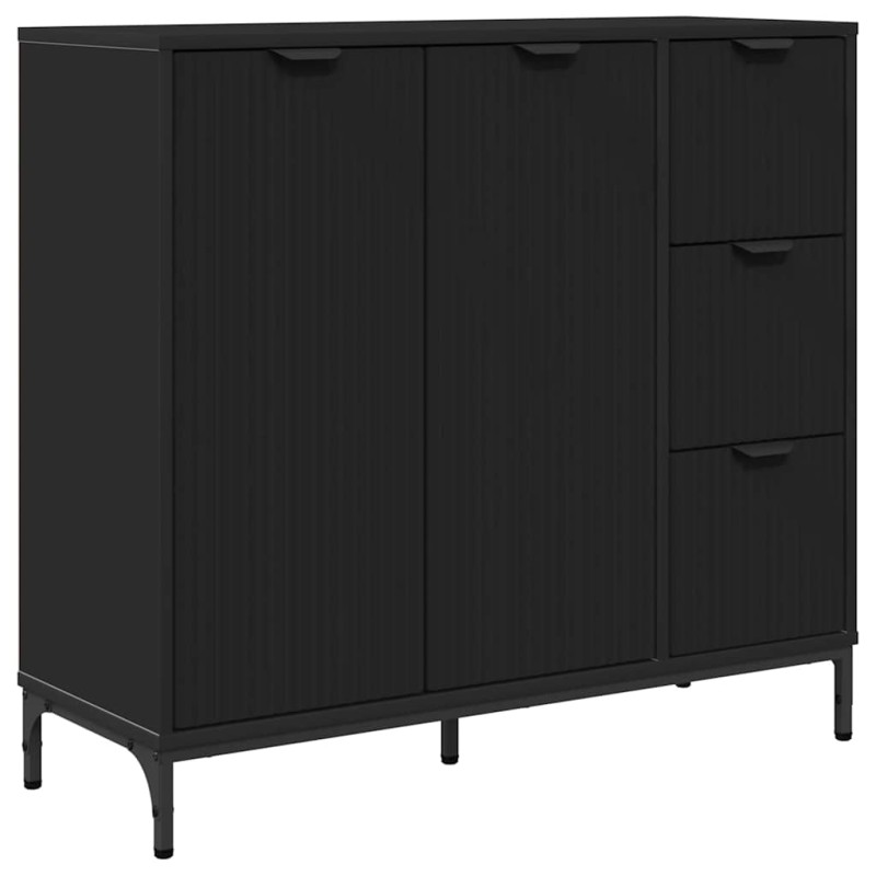 vidaXL Πλαϊνό γραφείο Μαύρο 89,5 x 33 x 82 εκ. Επεξεργασμένο Ξύλο