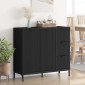 vidaXL Πλαϊνό γραφείο Μαύρο 89,5 x 33 x 82 εκ. Επεξεργασμένο Ξύλο