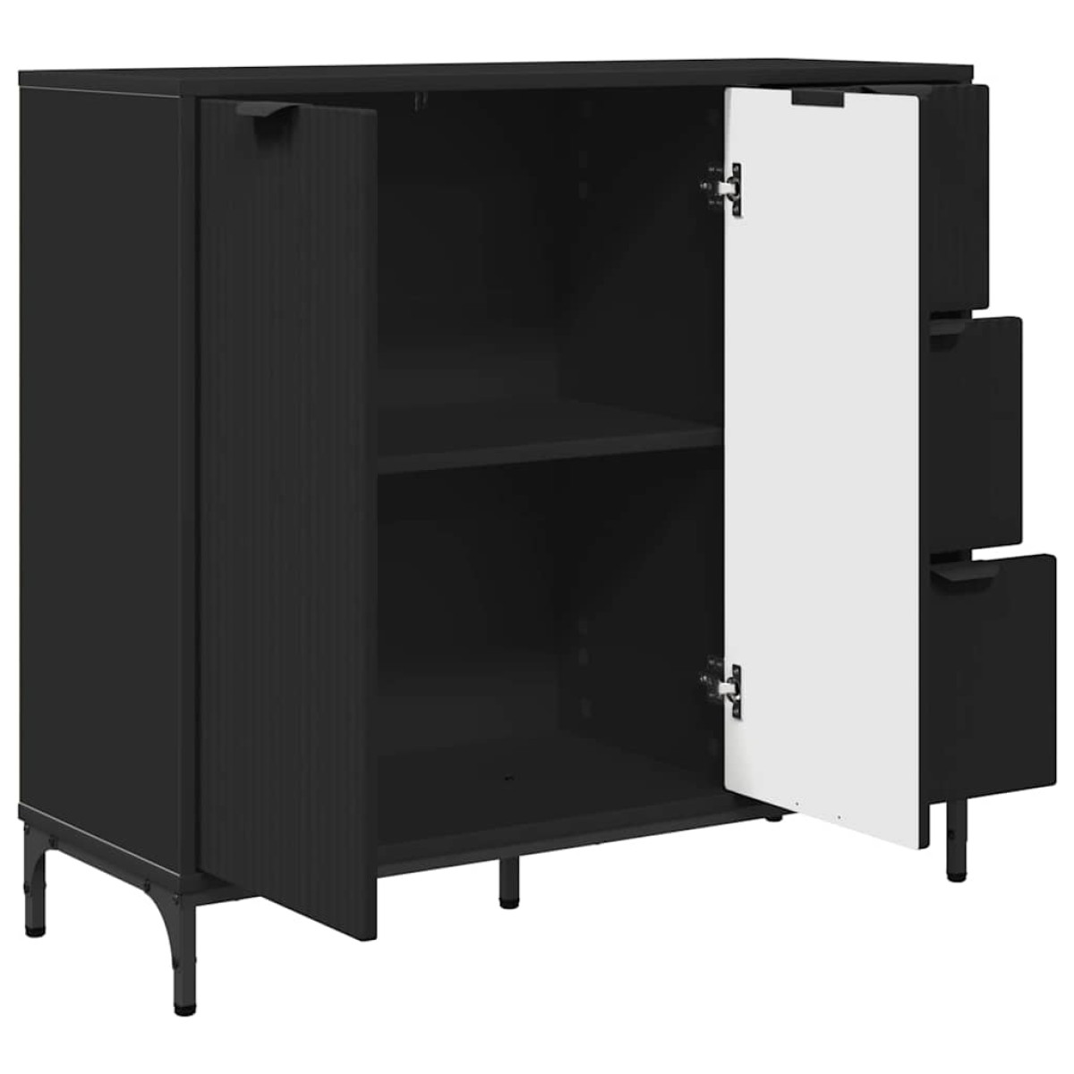 vidaXL Πλαϊνό γραφείο Μαύρο 89,5 x 33 x 82 εκ. Επεξεργασμένο Ξύλο