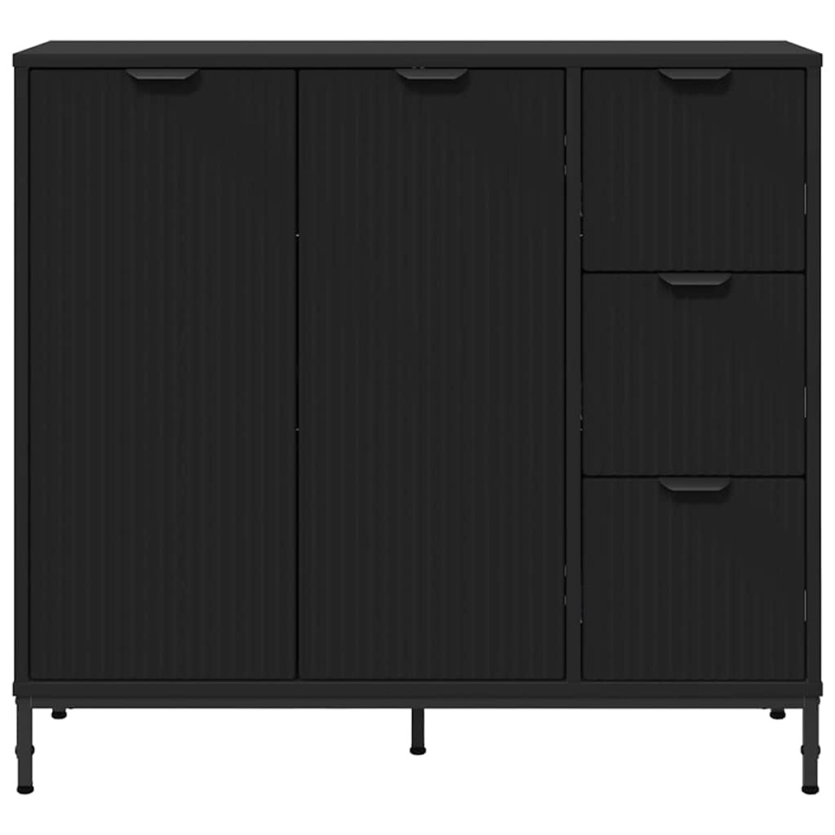 vidaXL Πλαϊνό γραφείο Μαύρο 89,5 x 33 x 82 εκ. Επεξεργασμένο Ξύλο