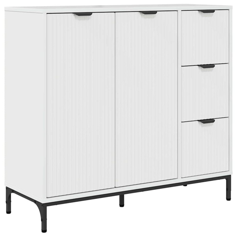 vidaXL Πλαϊνό γραφείο Υψηλής γυαλάδας λευκό 89,5 x 33 x 82 εκ.