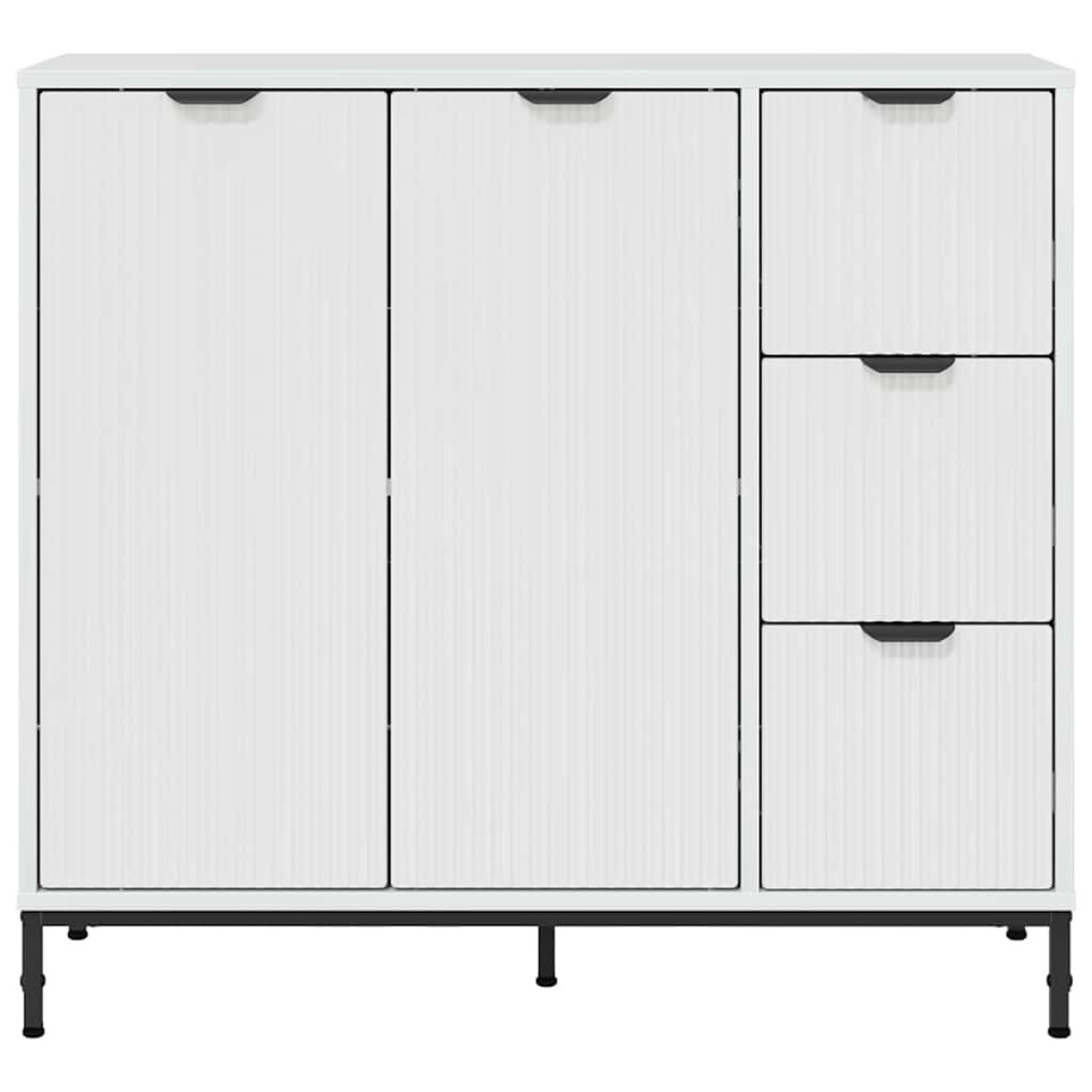 vidaXL Πλαϊνό γραφείο Υψηλής γυαλάδας λευκό 89,5 x 33 x 82 εκ.