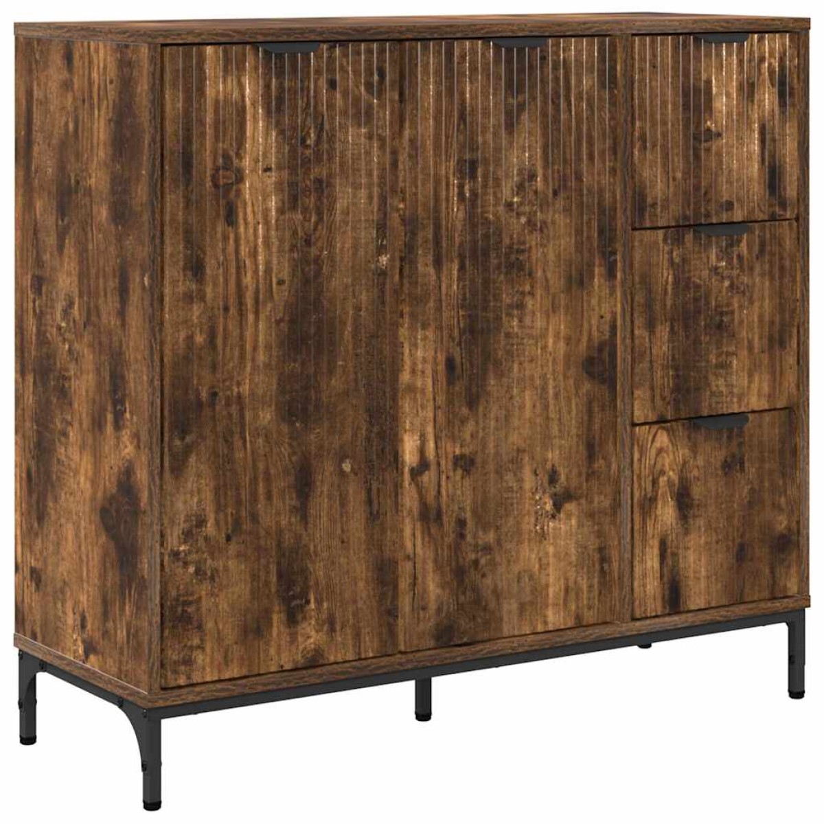 vidaXL Πλαϊνό γραφείο Καπνιστό Δρύς 89,5 x 33 x 82 εκ.