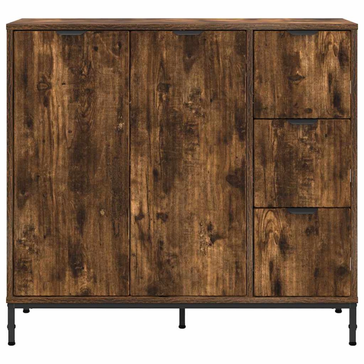 vidaXL Πλαϊνό γραφείο Καπνιστό Δρύς 89,5 x 33 x 82 εκ.