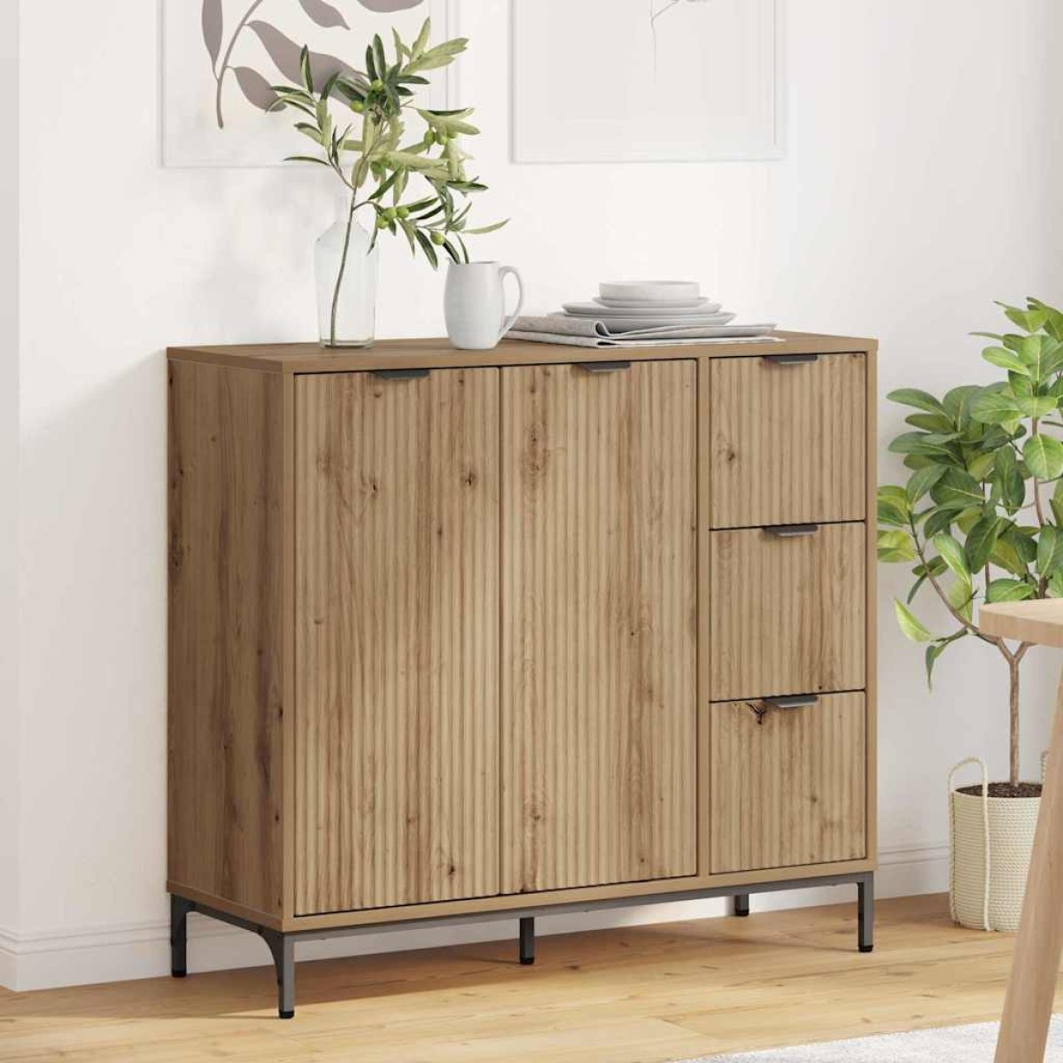 vidaXL Πλαϊνό γραφείο Artisan Oak 89,5 x 33 x 82 εκ.