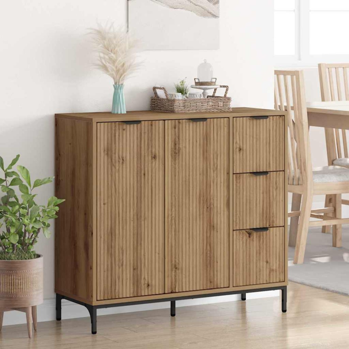 vidaXL Πλαϊνό γραφείο Artisan Oak 89,5 x 33 x 82 εκ.