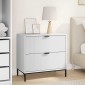 vidaXL Κομοδίνο Λευκό 63.5 x 36 x 61 εκ Επεξεργασμένο ξύλο