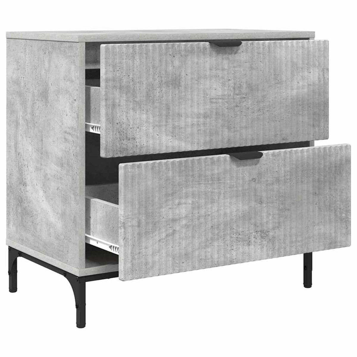 vidaXL Κομοδίνο Γκρι σκυροδέματος 63.5 x 36 x 61 εκ Επεξεργασμένο ξύλο