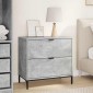 vidaXL Κομοδίνο Γκρι σκυροδέματος 63.5 x 36 x 61 εκ Επεξεργασμένο ξύλο