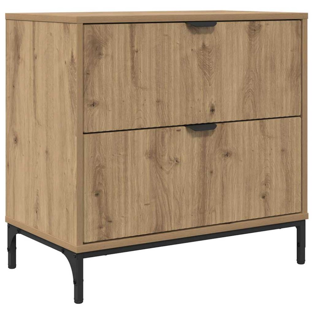 vidaXL Κομοδίνο artisan δρυς 63.5 x 36 x 61 εκ Επεξεργασμένο ξύλο
