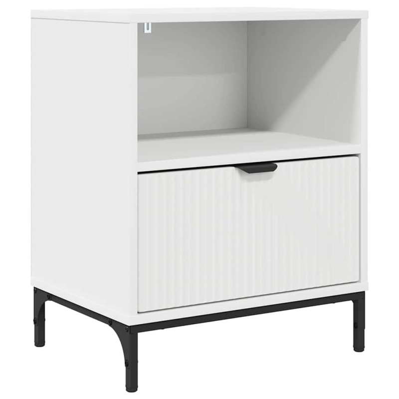 vidaXL Κομοδίνο Λευκό 49 x 36 x 61 εκ Επεξεργασμένο ξύλο
