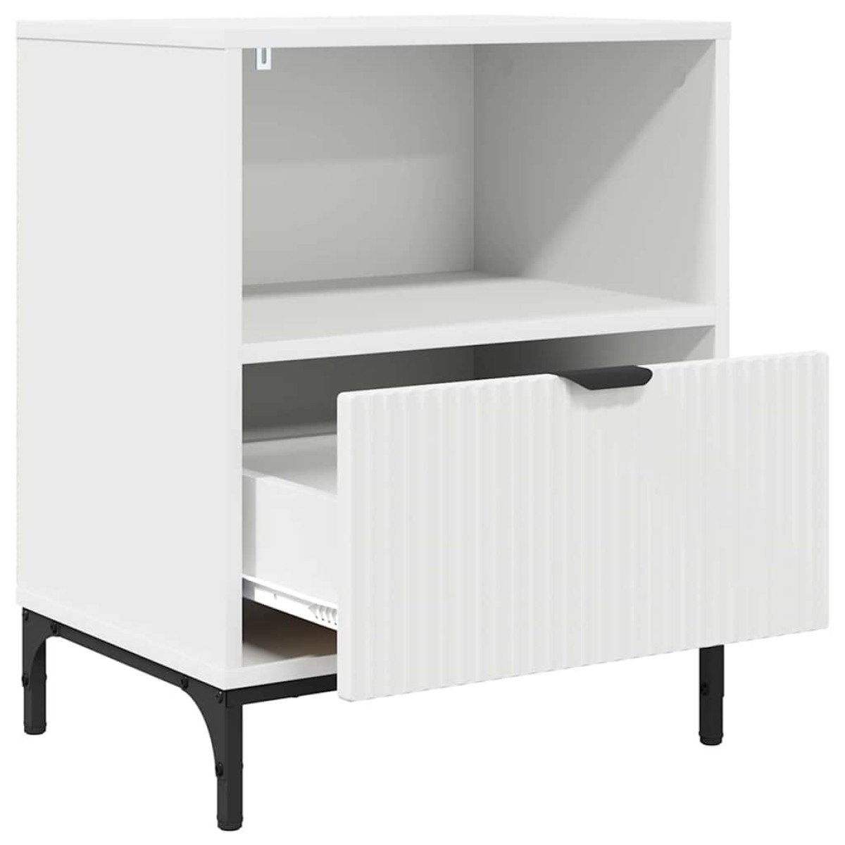 vidaXL Κομοδίνο Λευκό 49 x 36 x 61 εκ Επεξεργασμένο ξύλο