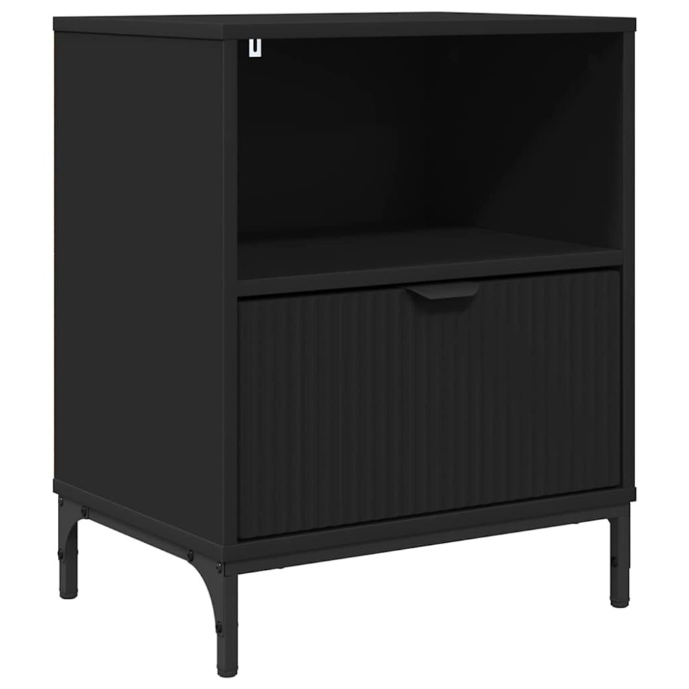 vidaXL Κομοδίνο Μαύρο 49 x 36 x 61 εκ Επεξεργασμένο ξύλο