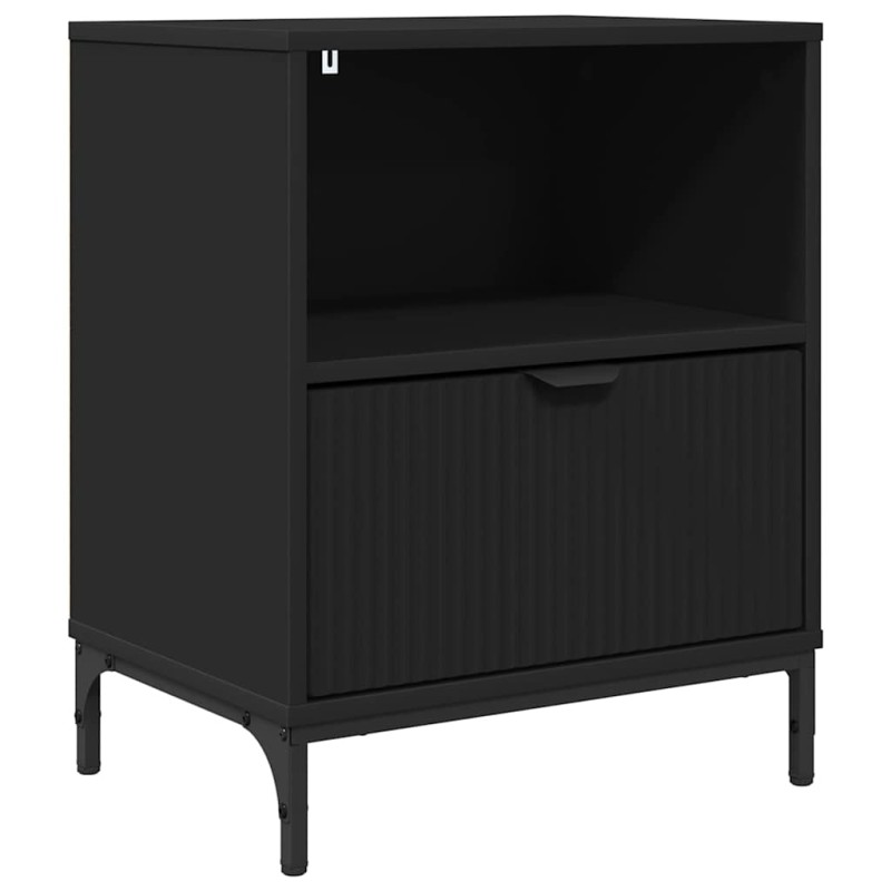 vidaXL Κομοδίνο Μαύρο 49 x 36 x 61 εκ Επεξεργασμένο ξύλο