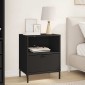 vidaXL Κομοδίνο Μαύρο 49 x 36 x 61 εκ Επεξεργασμένο ξύλο