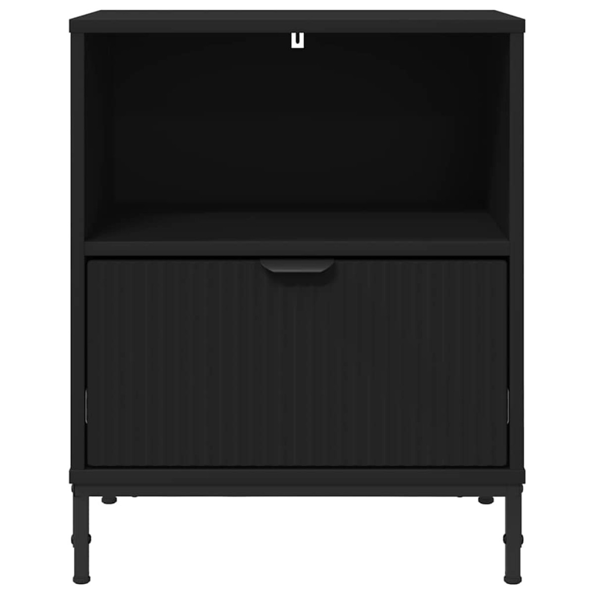 vidaXL Κομοδίνο 2 τεμ. Μαύρο 49 x 36 x 61 εκ Επεξεργασμένο ξύλο