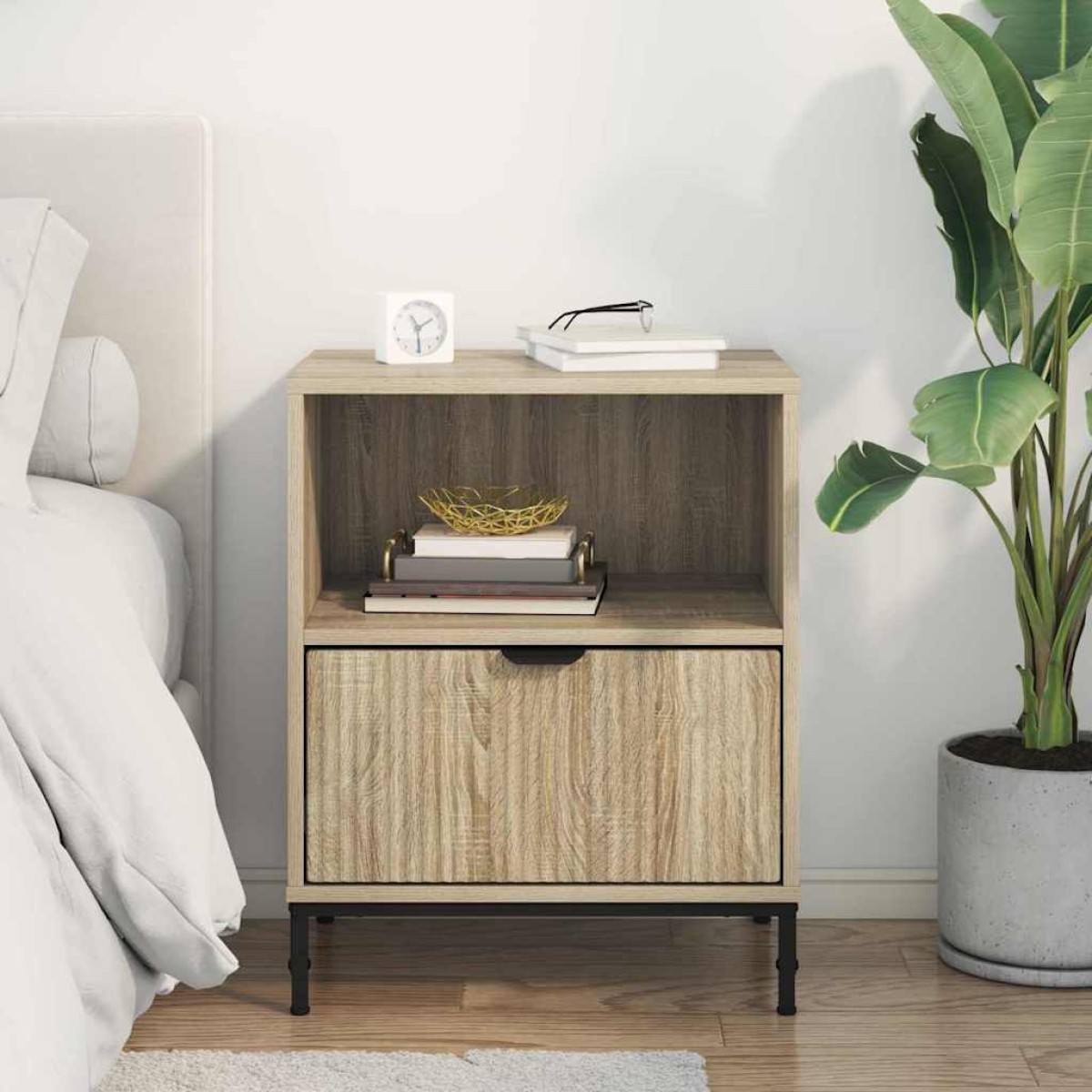 vidaXL Κομοδίνο Sonoma Δρυς 49 x 36 x 61 εκ Επεξεργασμένο ξύλο