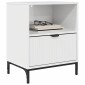 vidaXL Κομοδίνο Γυαλιστερό λευκό 49 x 36 x 61 εκ Επεξεργασμένο ξύλο