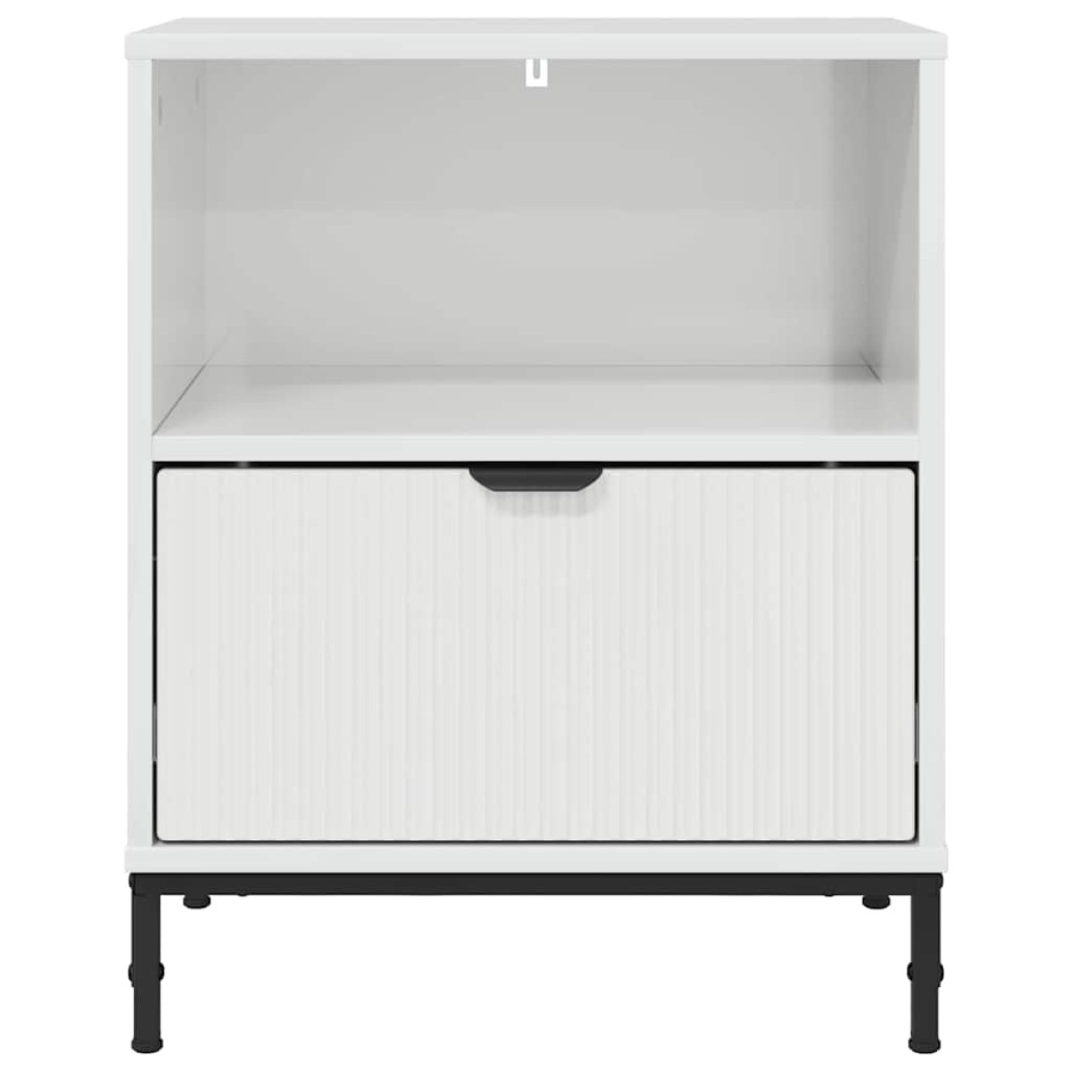 vidaXL Κομοδίνο Γυαλιστερό λευκό 49 x 36 x 61 εκ Επεξεργασμένο ξύλο