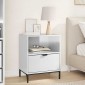 vidaXL Κομοδίνο Γυαλιστερό λευκό 49 x 36 x 61 εκ Επεξεργασμένο ξύλο