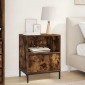 vidaXL Κομοδίνο Καπνιστή δρυς 49 x 36 x 61 εκ Επεξεργασμένο ξύλο