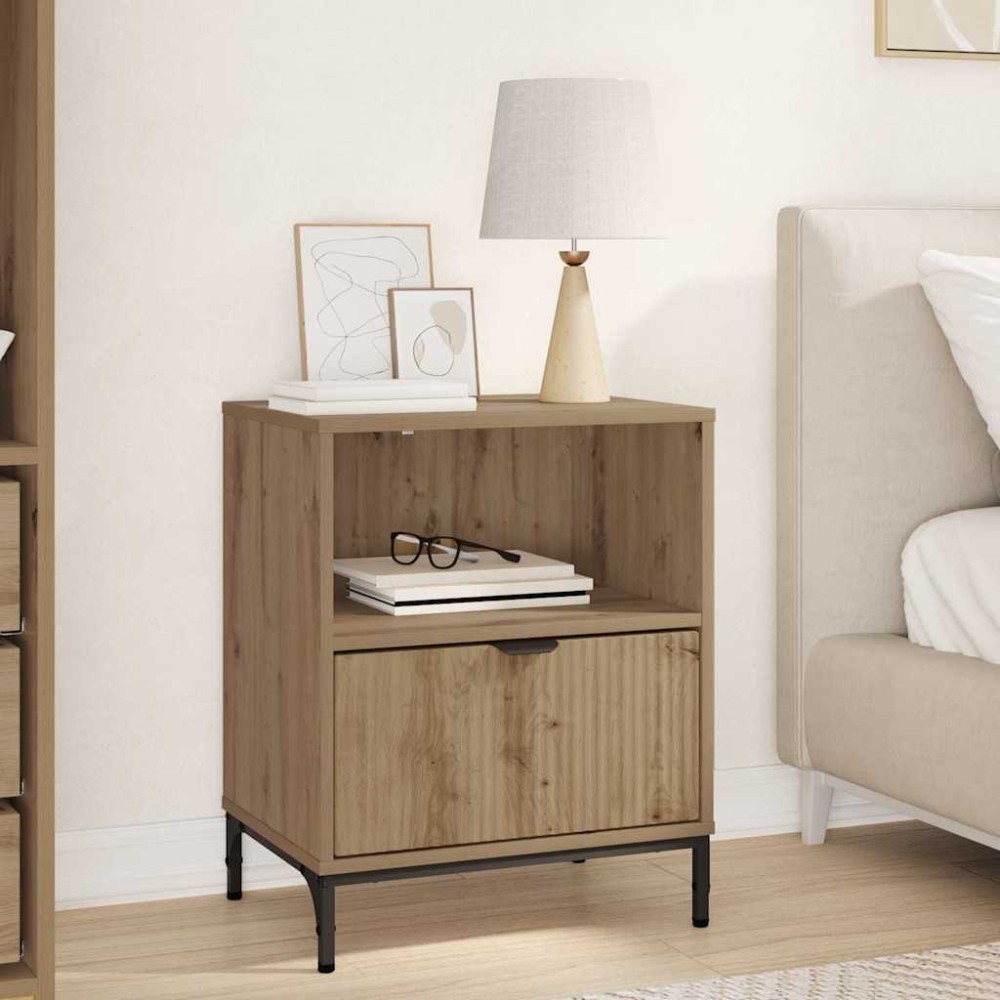 vidaXL Κομοδίνο artisan δρυς 49 x 36 x 61 εκ Επεξεργασμένο ξύλο