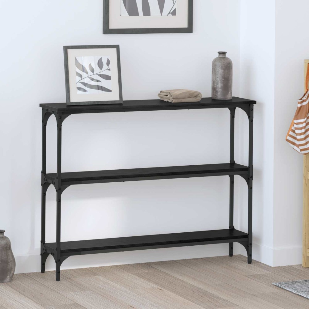vidaXL Τραπέζι κονσόλας Μαύρη δρυς 100 x 22,5 x 75 εκ