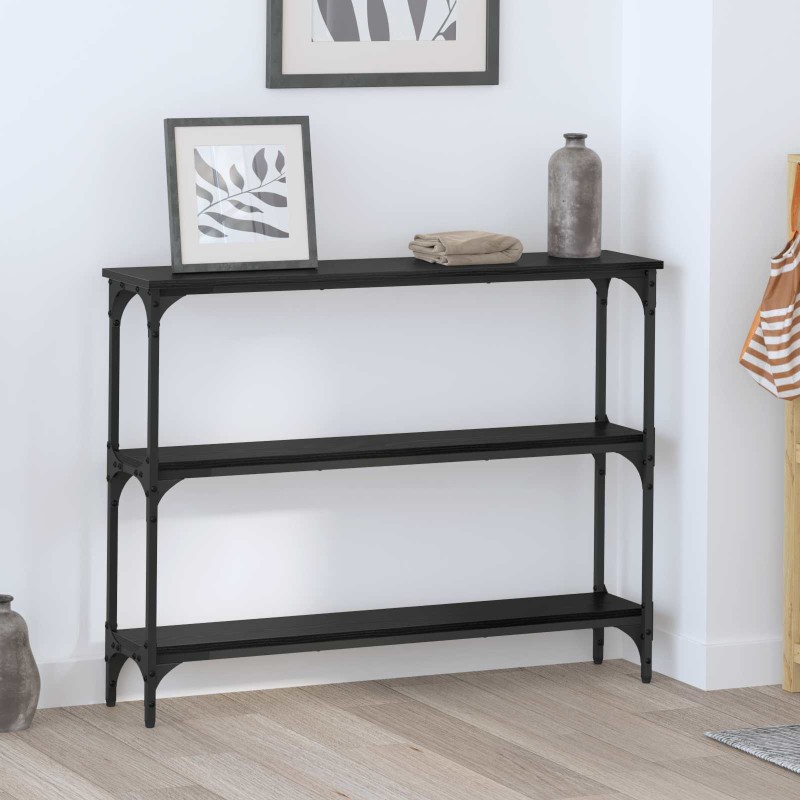 vidaXL Τραπέζι κονσόλας Μαύρη δρυς 100 x 22,5 x 75 εκ