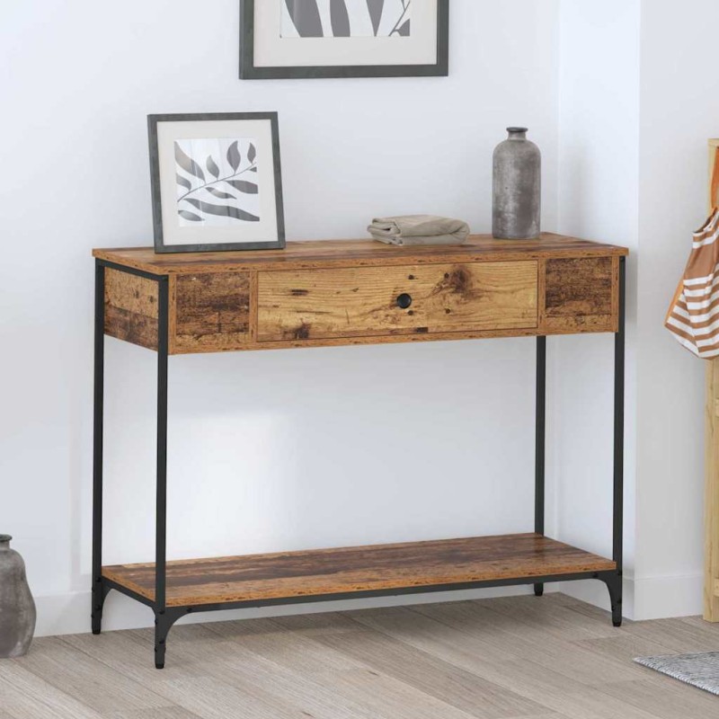 vidaXL Τραπέζι κονσόλας Παλαιό ξύλο 100 x 34.5 x 75 εκ.