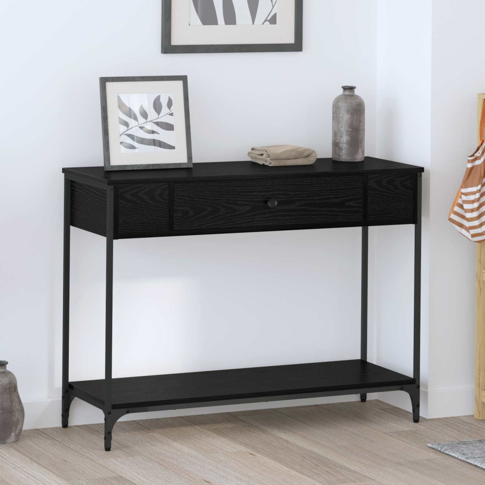 vidaXL Τραπέζι κονσόλας Μαύρη δρυς 100 x 34.5 x 75 εκ.