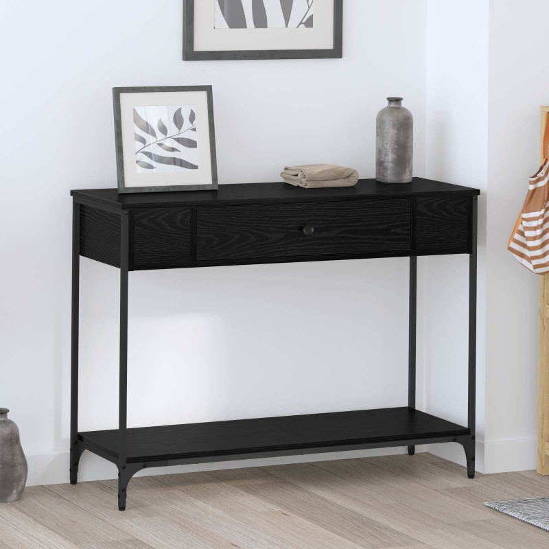 vidaXL Τραπέζι κονσόλας Μαύρη δρυς 100 x 34.5 x 75 εκ.