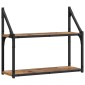 vidaXL Ράφι Τοίχου Επιτοίχιο Παλαιό ξύλο 60 x 21 x 51 cm