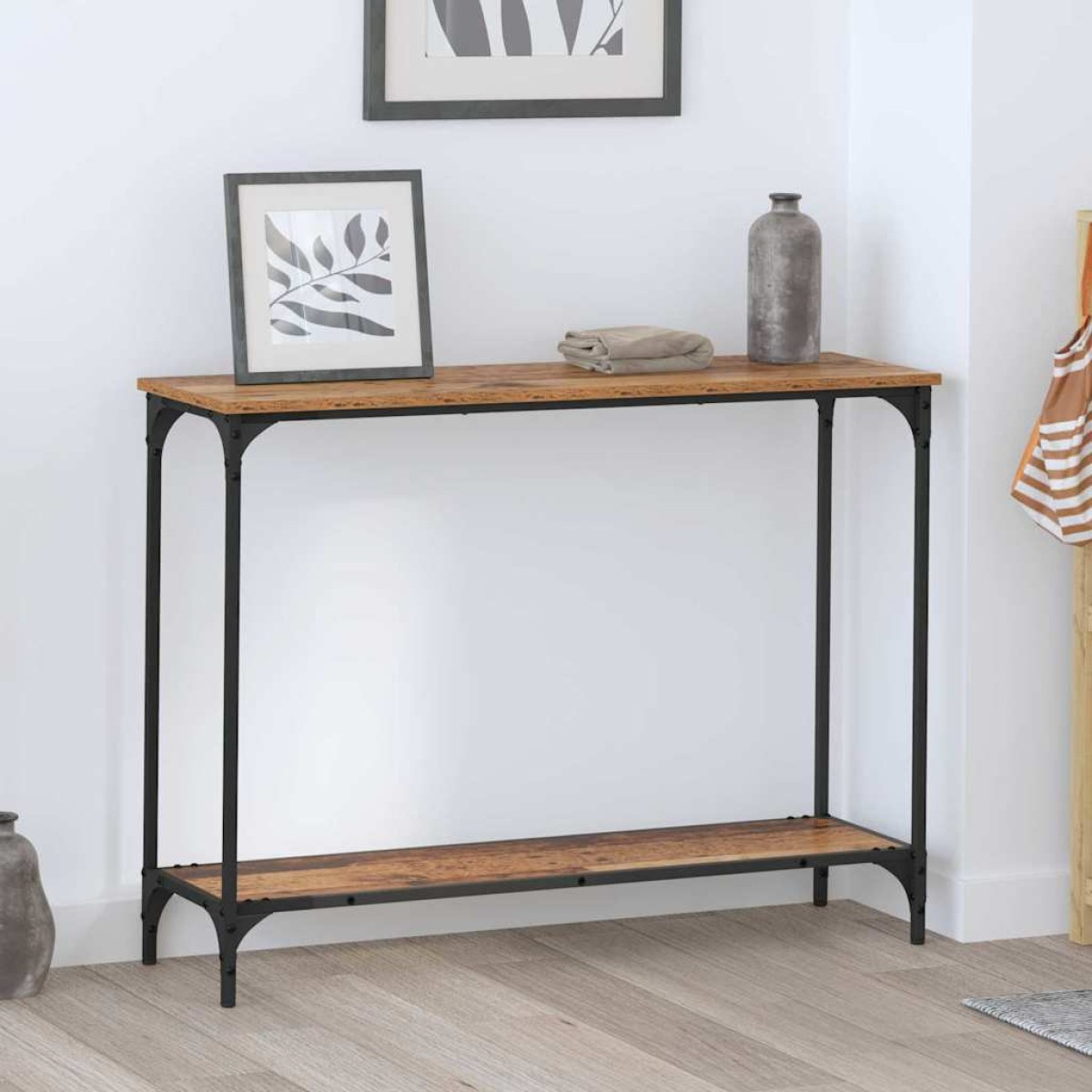 vidaXL Τραπέζι κονσόλας Παλαιό ξύλο 101 x 30.5 x 75 εκ