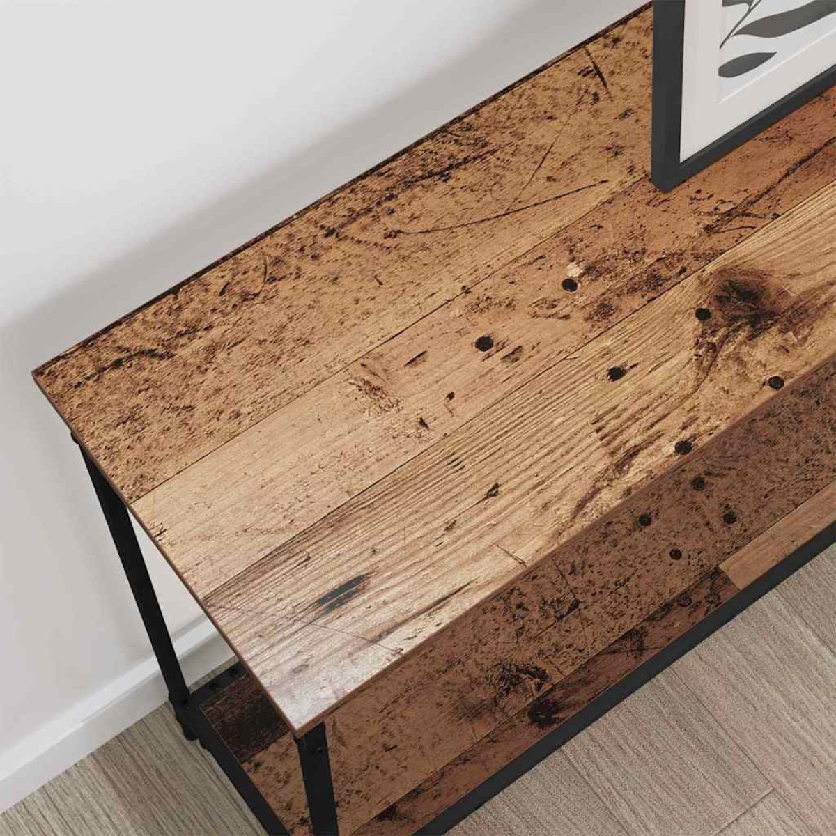 vidaXL Τραπέζι κονσόλας Παλαιό ξύλο 101 x 30.5 x 75 εκ