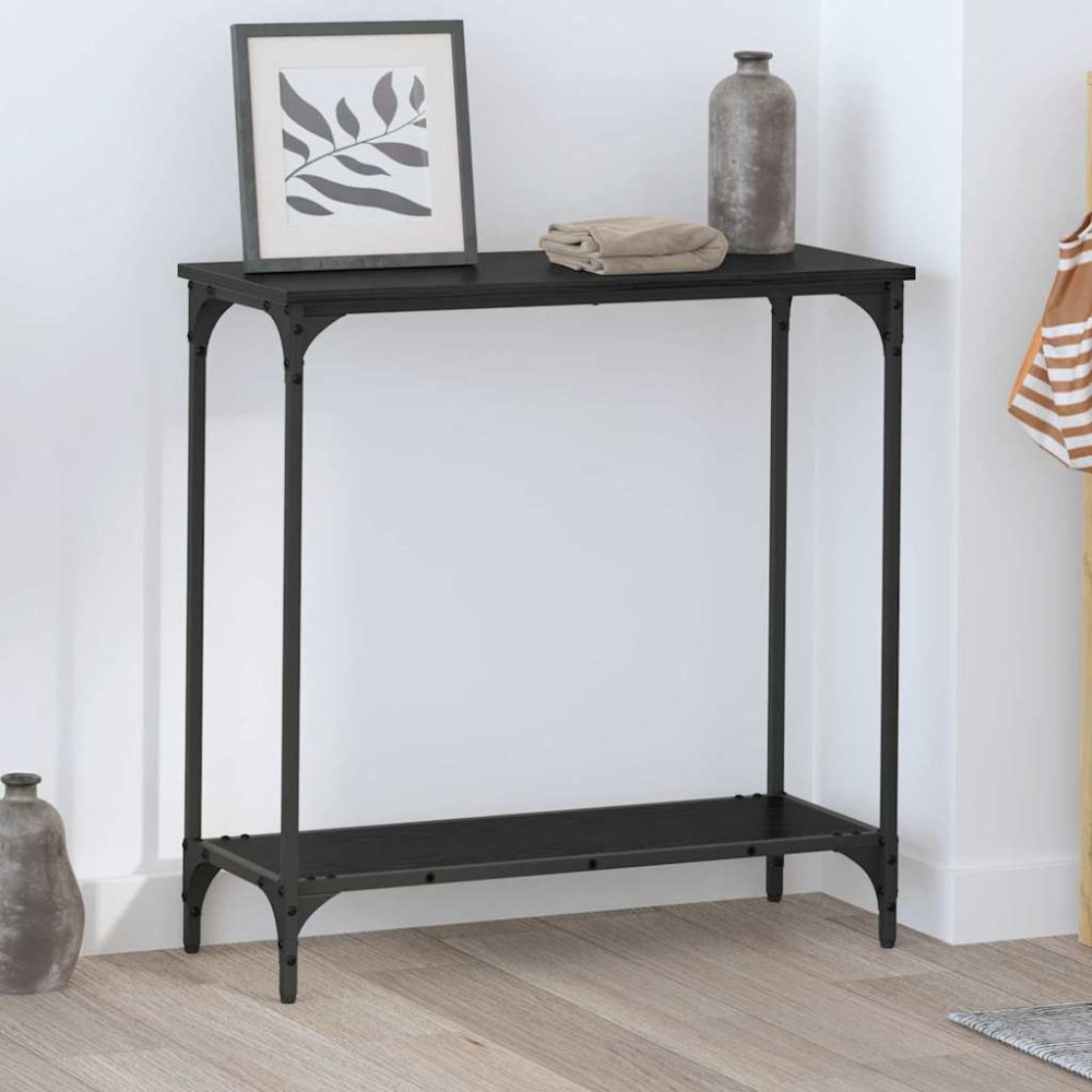 vidaXL Τραπέζι κονσόλας Μαύρη δρυς 75 x 30.5 x 75 εκ