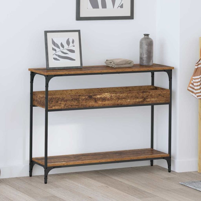 vidaXL Τραπέζι κονσόλας Παλαιό ξύλο 100 x 29 x 75 εκ.