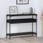vidaXL Τραπέζι κονσόλας Μαύρη δρυς 100 x 29 x 75 εκ.