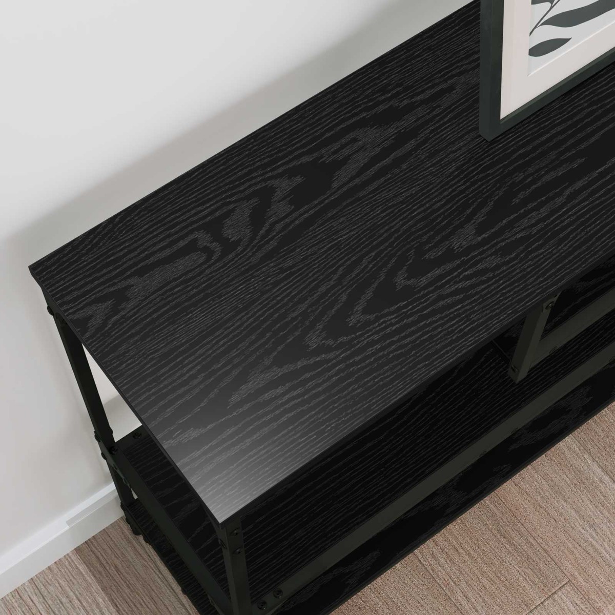 vidaXL Τραπέζι κονσόλας Μαύρη Οξυά 100 x 30 x 75 εκ Επεξεργασμένο ξύλο