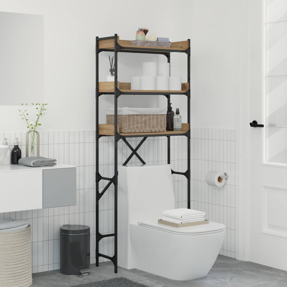 vidaXL Ράφια πλυντηρίου ρούχων με ράφι Artisan Oak 67 x 25 x 163 εκ.