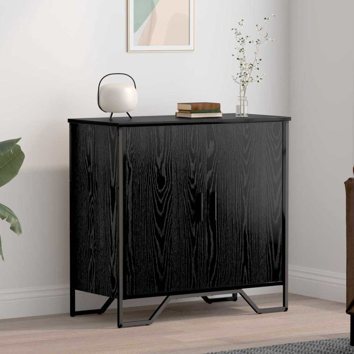vidaXL Πλαϊνό γραφείο Μαύρη Οξυά 78 x 35 x 74.5 εκ.