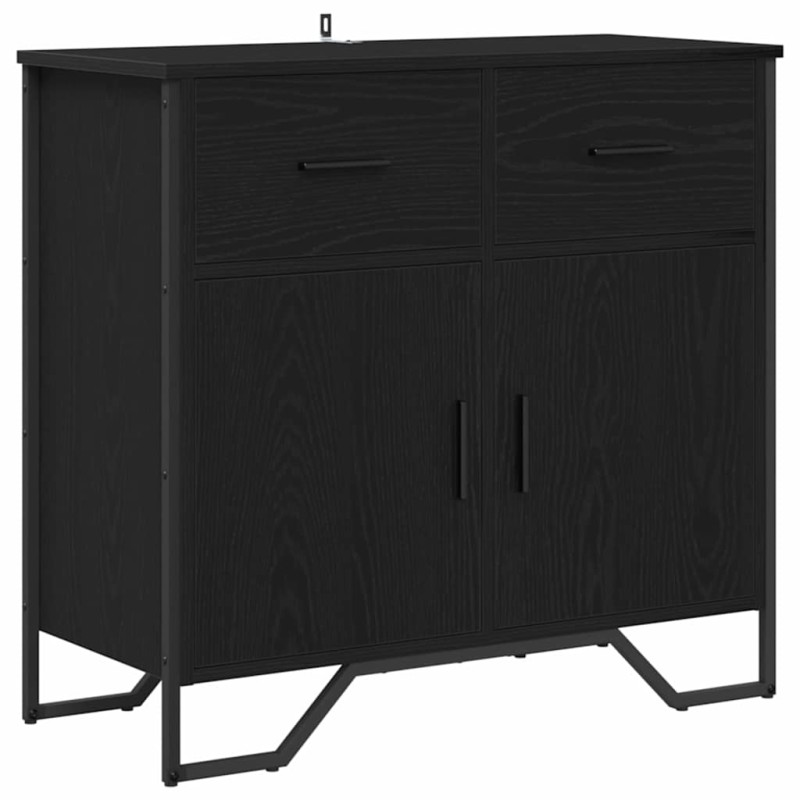 vidaXL Πλαϊνό γραφείο με συρτάρι Μαύρη Οξυά 79,5 x 35,5 x 74,5 εκ