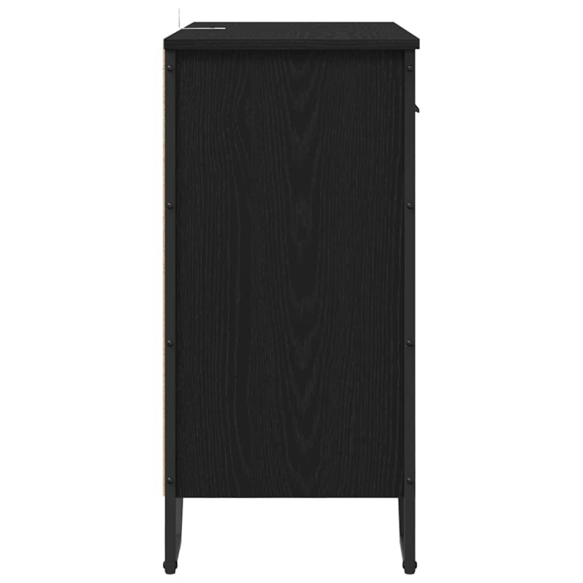 vidaXL Πλαϊνό γραφείο με συρτάρι Μαύρη Οξυά 79,5 x 35,5 x 74,5 εκ