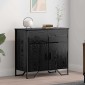 vidaXL Πλαϊνό γραφείο με συρτάρι Μαύρη Οξυά 79,5 x 35,5 x 74,5 εκ