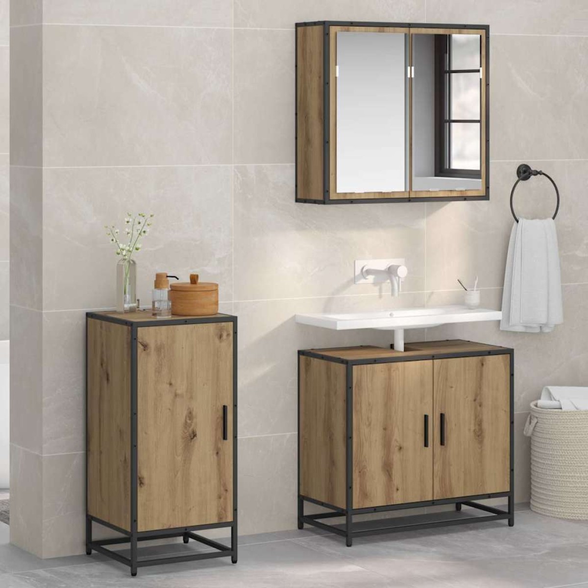 vidaXL Πλαϊνό γραφείο Artisan Oak 35,5 x 35 x 76 εκ